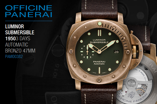 青铜手表－沛纳海重口味青铜PAM382腕表介绍