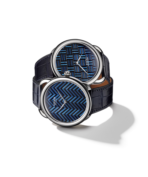 Hermès(爱马仕)新的Arceau腕表麦杆镶嵌工艺手表