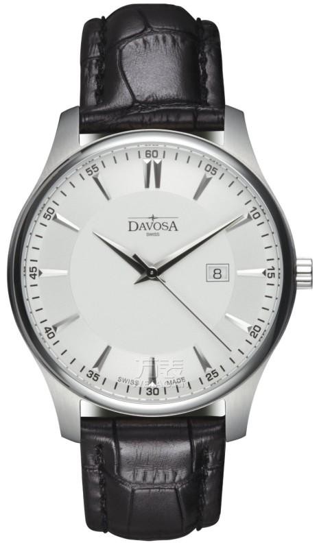 适合冬天带的手表之皮表带：瑞士迪沃斯（DAVOSA）-CLASSIC QUARTZ系列 16246615 男士石英表