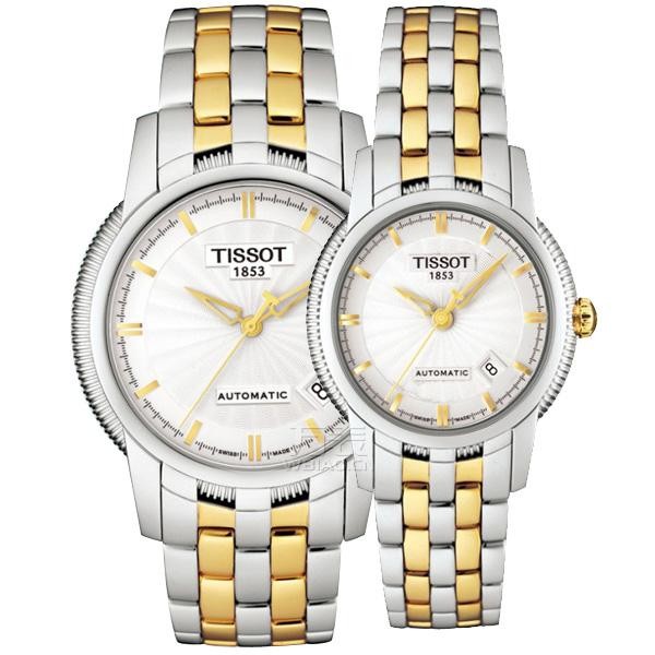 圣诞节情侣礼物--情侣手表推荐表款二：天梭TISSOT-宝环系列 T97.2.483.31、T97.2.183.31 情侣机械表