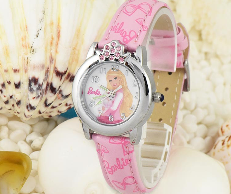 儿童女士手表，粉红蝴蝶结公主风