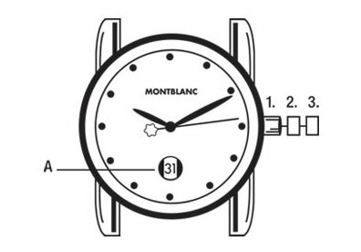 万宝龙运动系列自动机芯腕表时间、日期设置方法