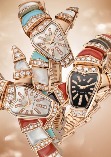 宝格丽Serpenti珠宝腕表系列：三款色彩缤纷的灵蛇造型珠宝作品