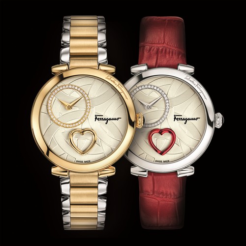表达爱意的完美配饰——Cuore Ferragamo心形装置镀金腕表