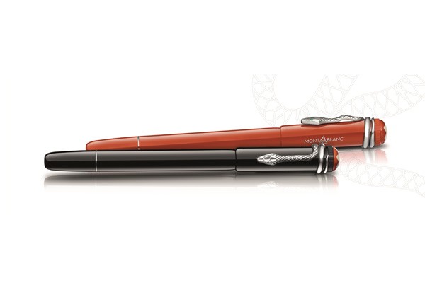 万宝龙瑞出传承系列“红与黑”特别版书写工具 具有灵蛇造型笔夹