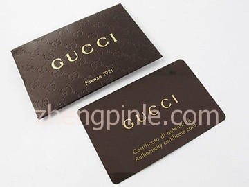 GUCCI太阳镜正品卡的正面图