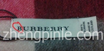 假的BURBERRY洗水标