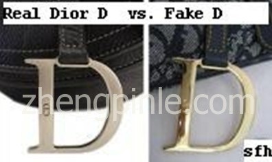 真假迪奥Dior女包的五金件对比图