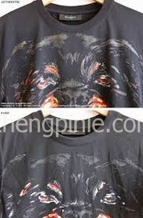 真假纪梵希Givenchy T恤印染效果对比图二