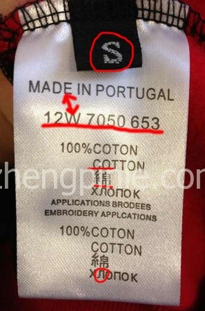 假的纪梵希Givenchy服装水洗标图