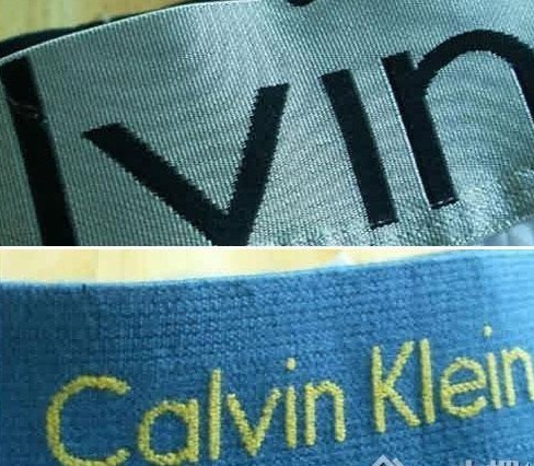 正品的CK内裤腰带上的字是凹凸的，而仿品则不是